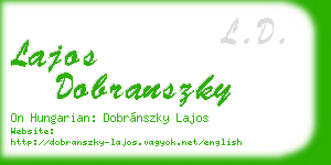 lajos dobranszky business card